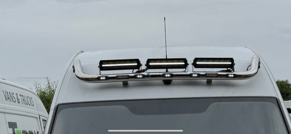 MERCEDES SPRINTER 2013 -2018 BLACK ROOF LIGHT BAR PLUDS 3 LASER SPOT L ...